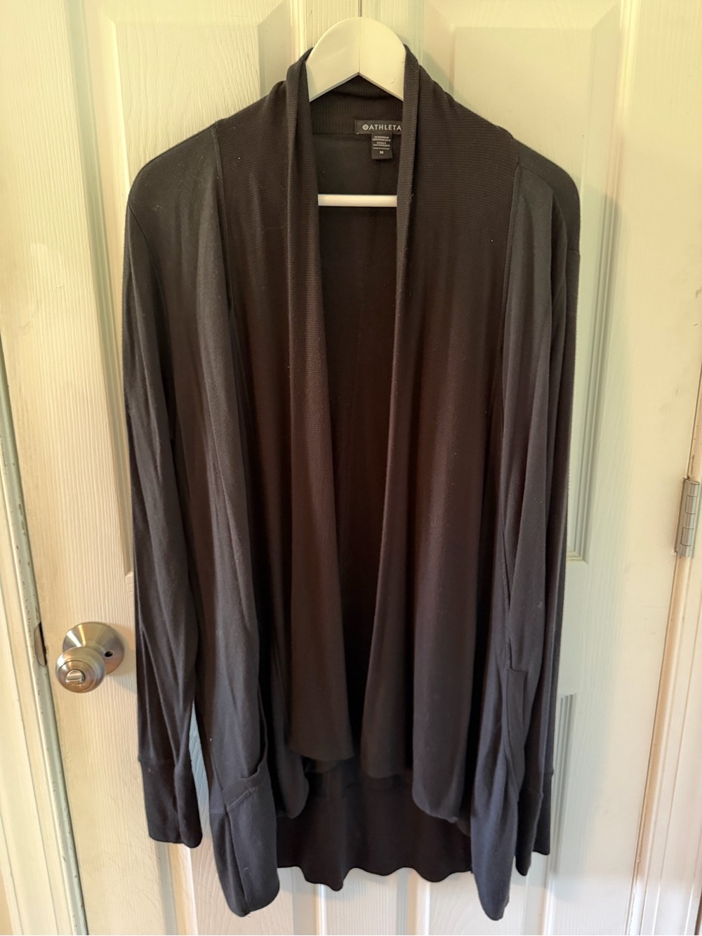 Athleta Black Open-Front Cardigan